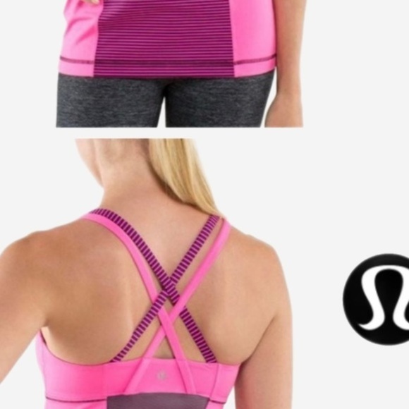 Lululemon Energy Power Luxtreme Strappy *RARE* Yoga Top Sz 4 Pink Raspberry Glo - Picture 6 of 11